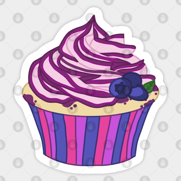 Blueberry Cupcake Sticker by casserolestan